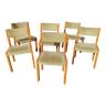 Lot de 6 chaises bois assise velour