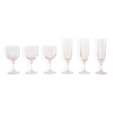 Set of pink glasses, French design, 1970s, made in France