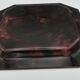 Tray in lucite imitation tortoiseshell and hexagonal brass strap