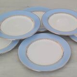 Flat Plates in Faience Café Gilbert by Moulin des Loups Vintage