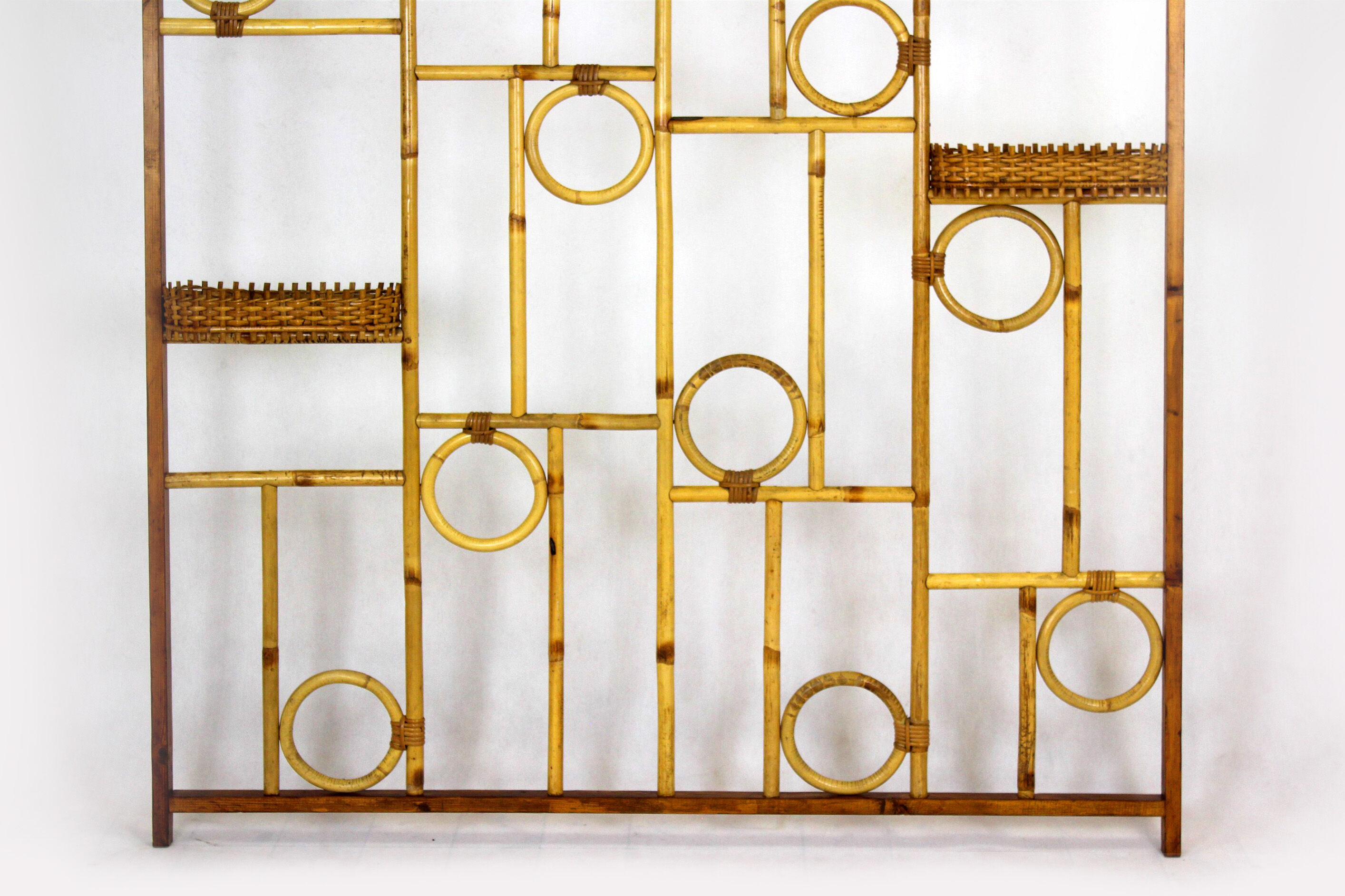 Vintage Bamboo and Rattan Room Divider, 1970s