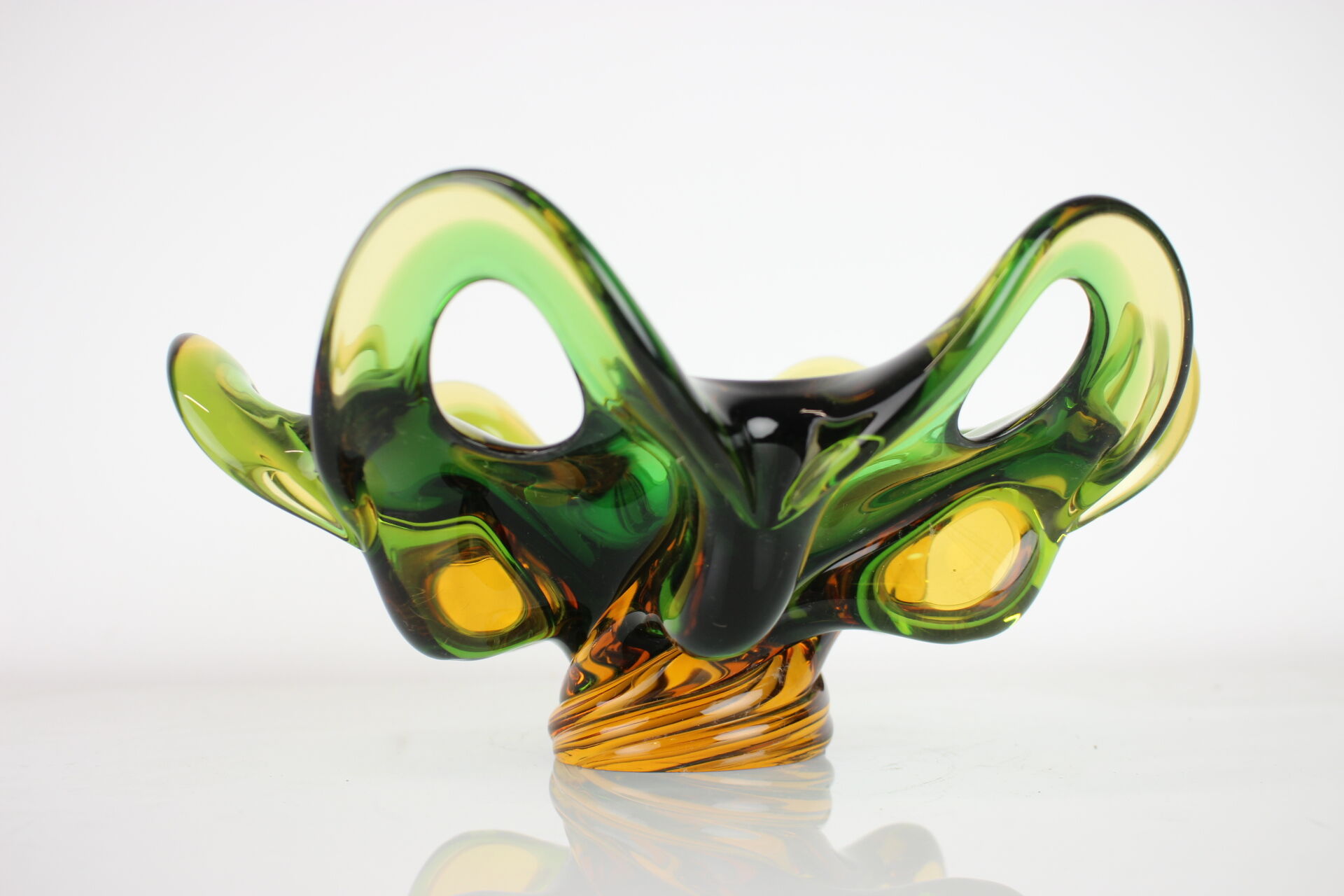 Czech Big Art Glass Bowl by Josef Hospodka, 1960's