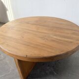 Round modernist coffee table, elm, 1950s.