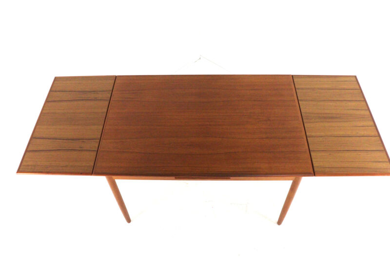 Rectangular Danish Extendable Dining Table 'Ahrus'  mid centuty modern teak