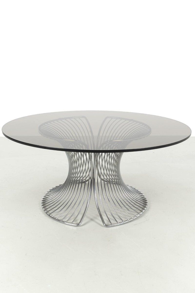 Table basse en fil métallique vintage