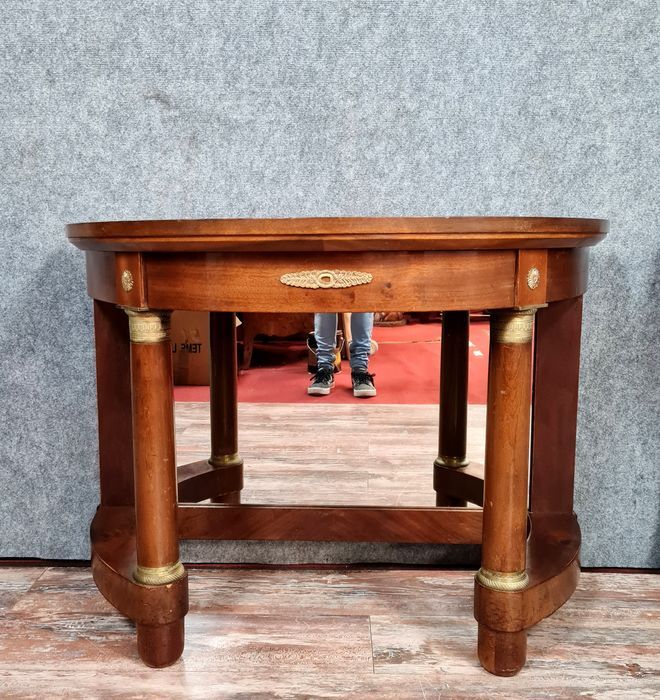 Half-moon empire mahogany console circa 1900