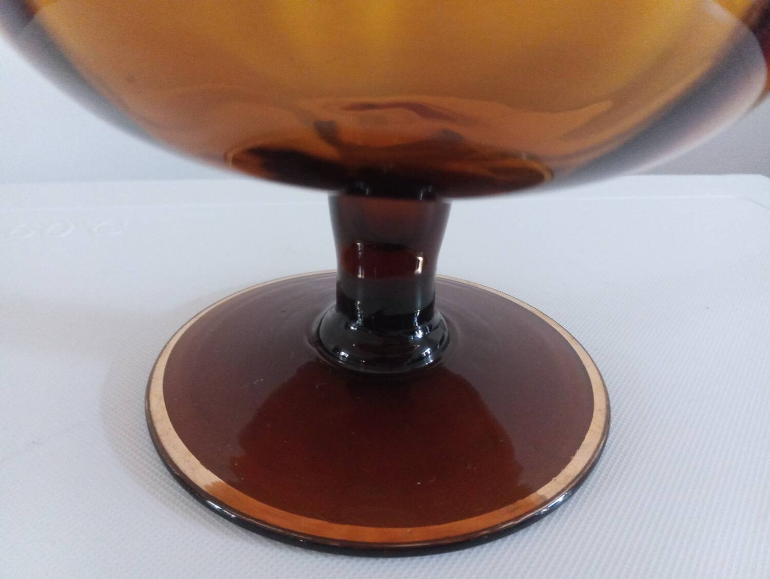 Amber blown glass vase