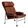 Leather and chrome-plated steel armchair, Sweden, 1960s/70s