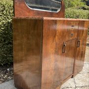 Vintage Art Deco walnut furniture from the 1940s-50s.