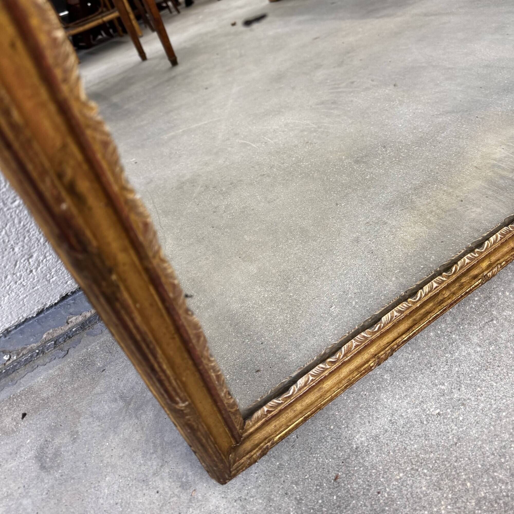 Superb antique mirror with a gilded frame – Maison Lebrun Paris (since 1847)