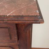 Antique bedside table in wood and marble