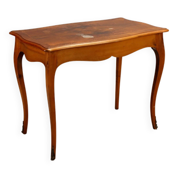 Small antique table in baroque style, walnut veneer, Italy, 20th century.