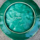 Majolica plate with vine leaves, old Digoin.