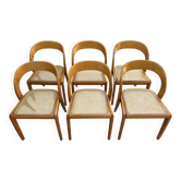 Suite de 6 chaises cannées Baumann, modèle gondole