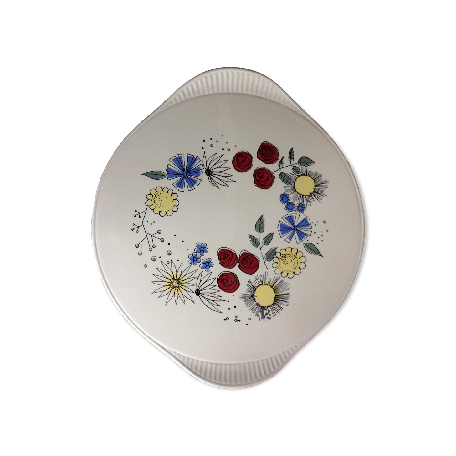Grunstadt Keramik vintage 60s polychrome pie dish