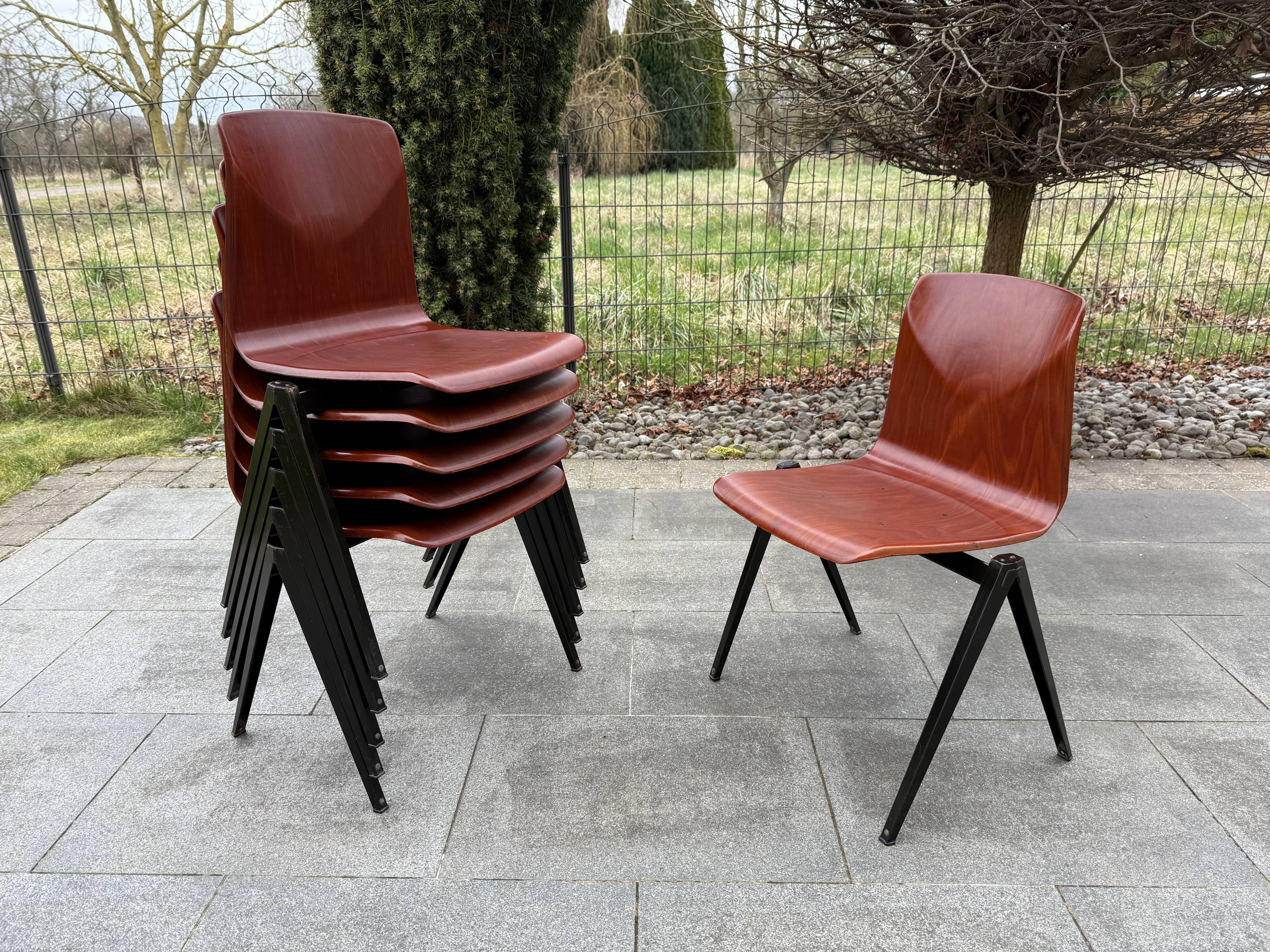 Set of 6 Galvanitas Thur chairs - Op -Seat model S22, 1960s