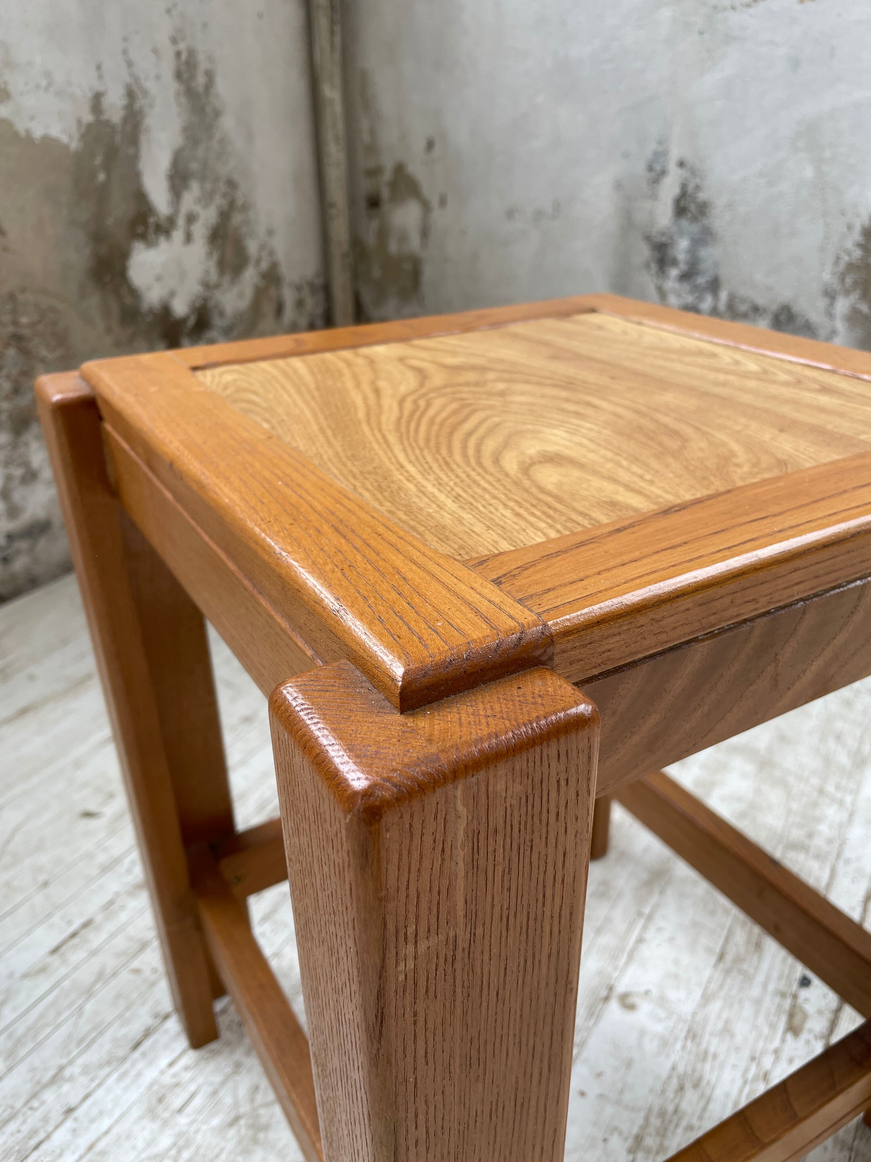 Solid elm stool Maison Regain