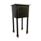Table de chevet en tôle et marbre début XXeme