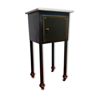 Bedside table made of sheet metal and marble early 20th century