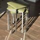 Set of 3 Vintage Stools - Chrome and Olive Green Seat