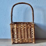 Panier de pique-nique vintage - porte-bouteilles en osier