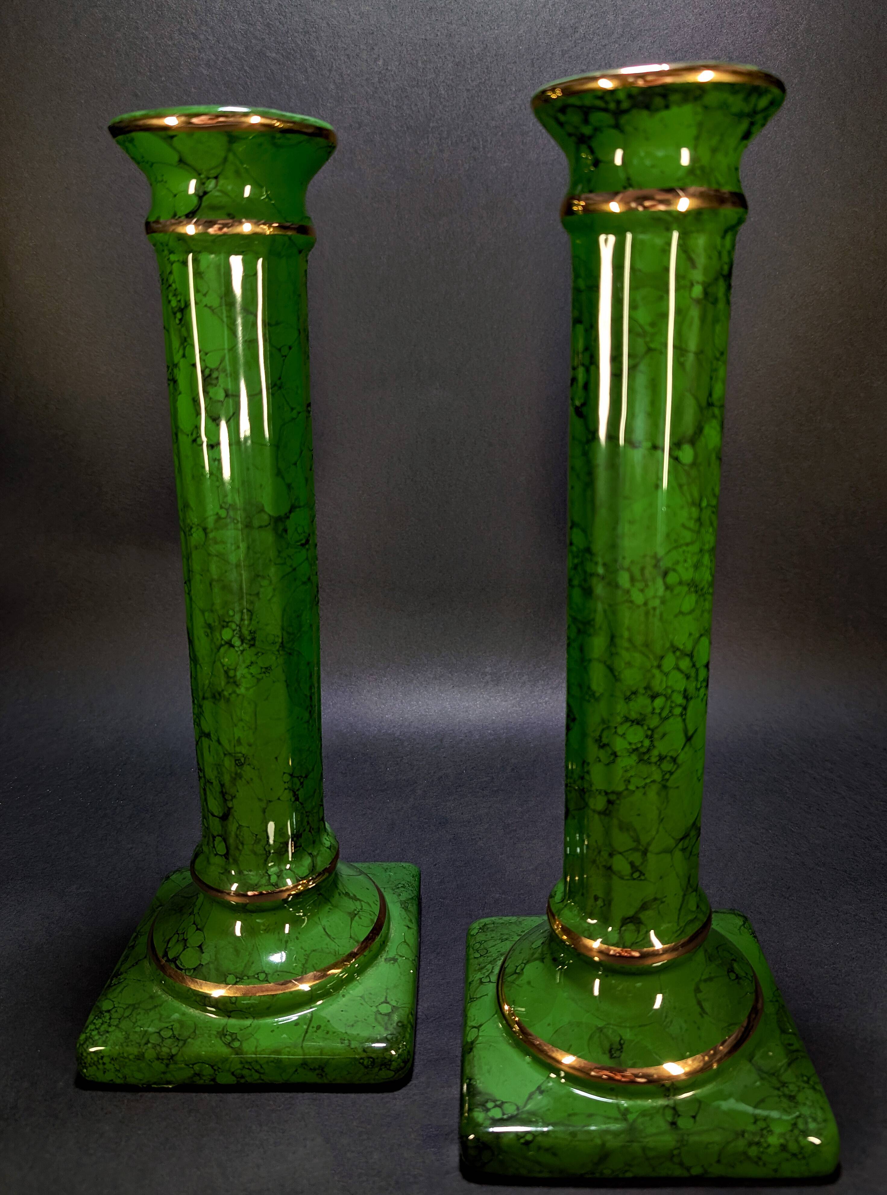Pair of Decorative Neoclassical Columns Hollywood Regency 33x12 cm