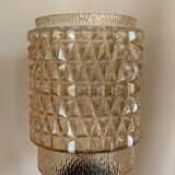 Table lamp made from an old golden glass pendant light