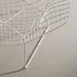 Vintage Mid Century White Metal Diamond Chairs by Harry Bertoia, 1950s