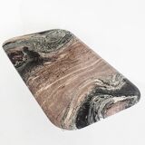 Vintage veined marble coffee table. Fully restored. Italy, 1910s.