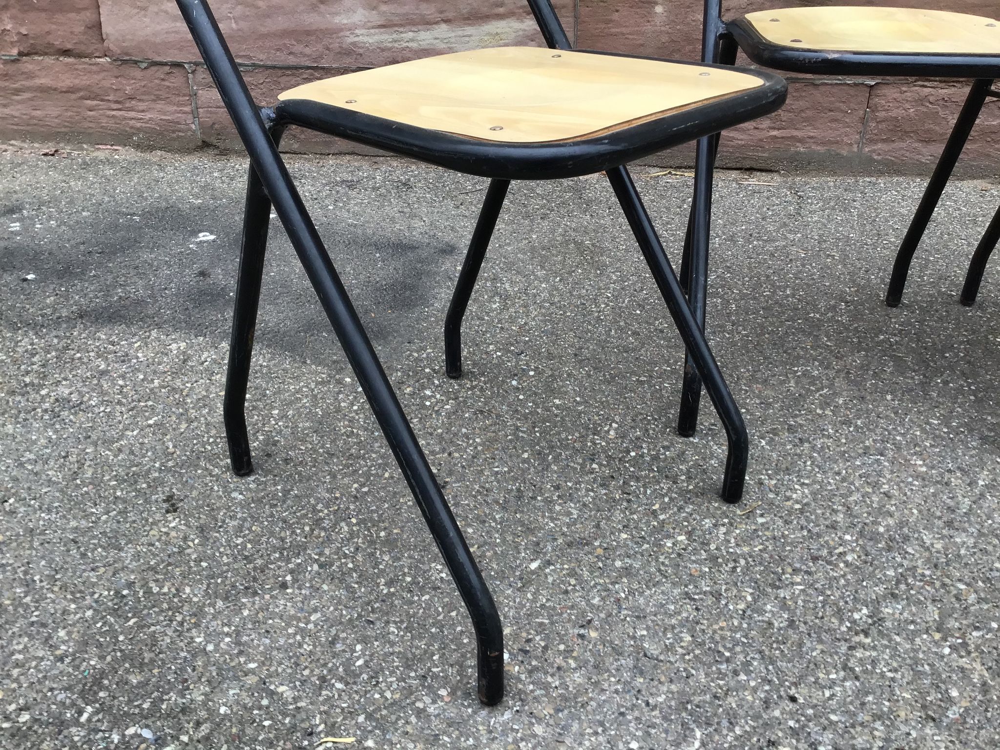 4 vintage school design chairs 1960