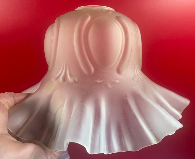 Set of 3 large lampshade ceiling lamp corolla molded glass set of 3