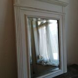 Beveled fireplace mirror