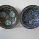 Duo of antique plates in filigree Hispano Moorish ceramics