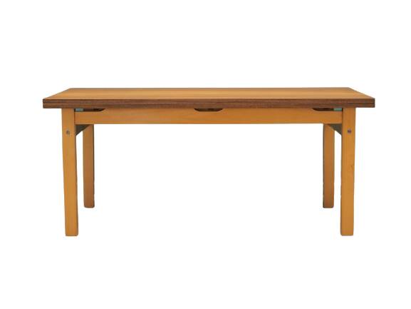 Beech table, Polish design, 1980s, manufacturer: OFM