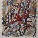 Abstract painting Rulo 1967 paper frame