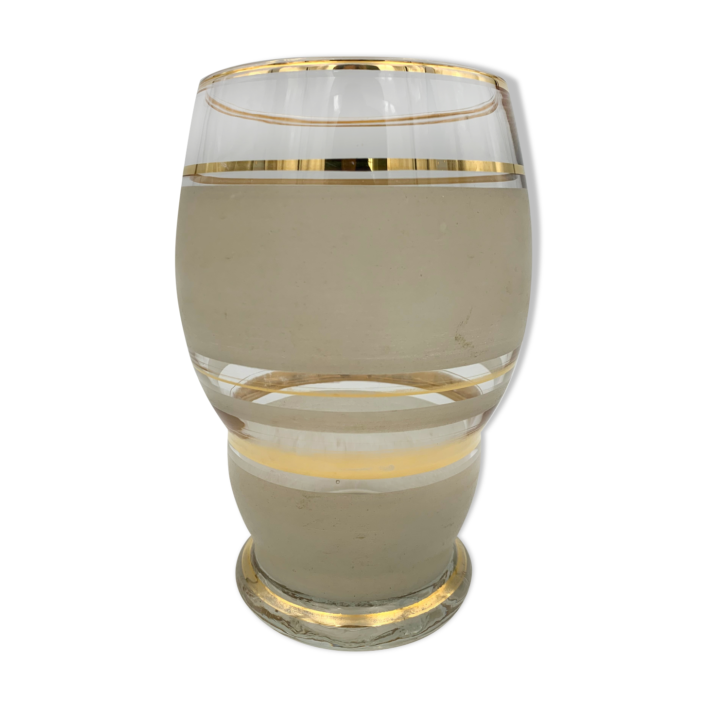 Vintage glass vase - Fains glassworks, France, signed - 1950s