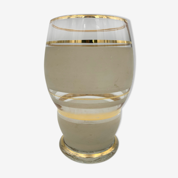 Vase vintage en verre - verrerie de fains, france, signé -  années 1950