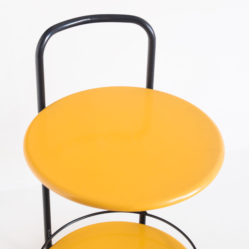 Serving table lacquered iron, france, 80s