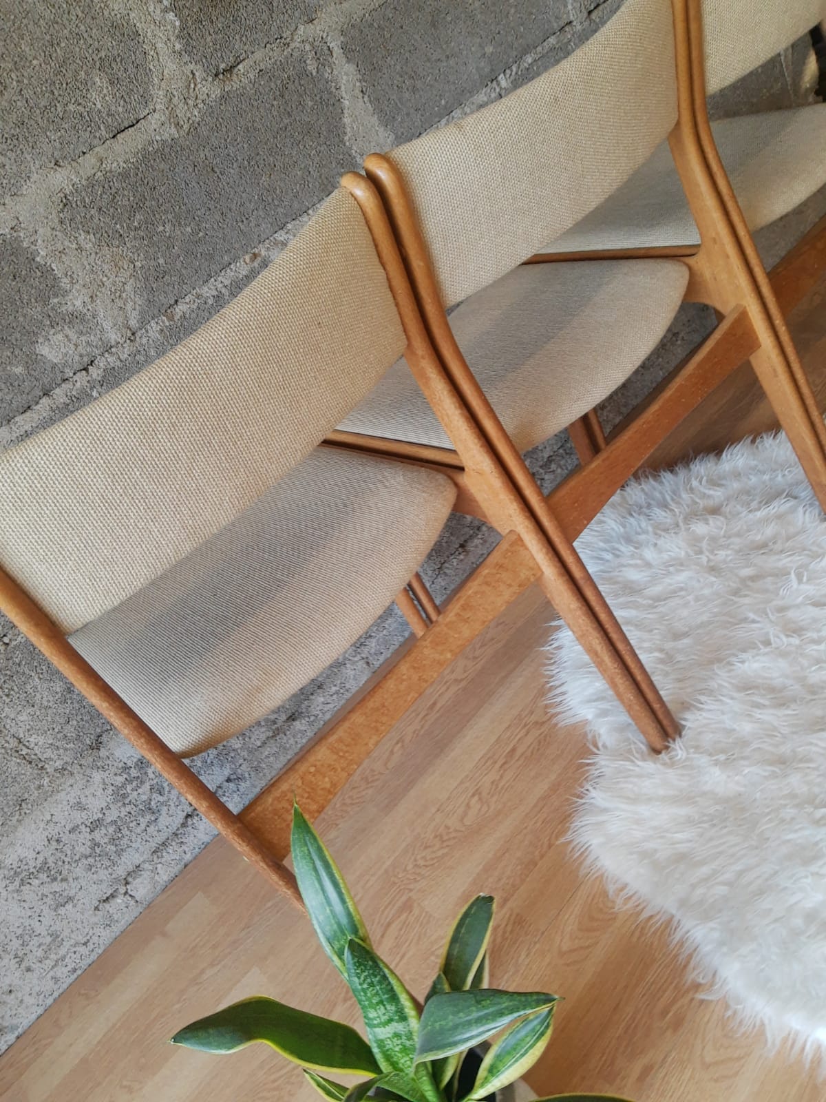 Set of 3 Danish Scandinavian chairs Uldum Mobelfabrik 7171