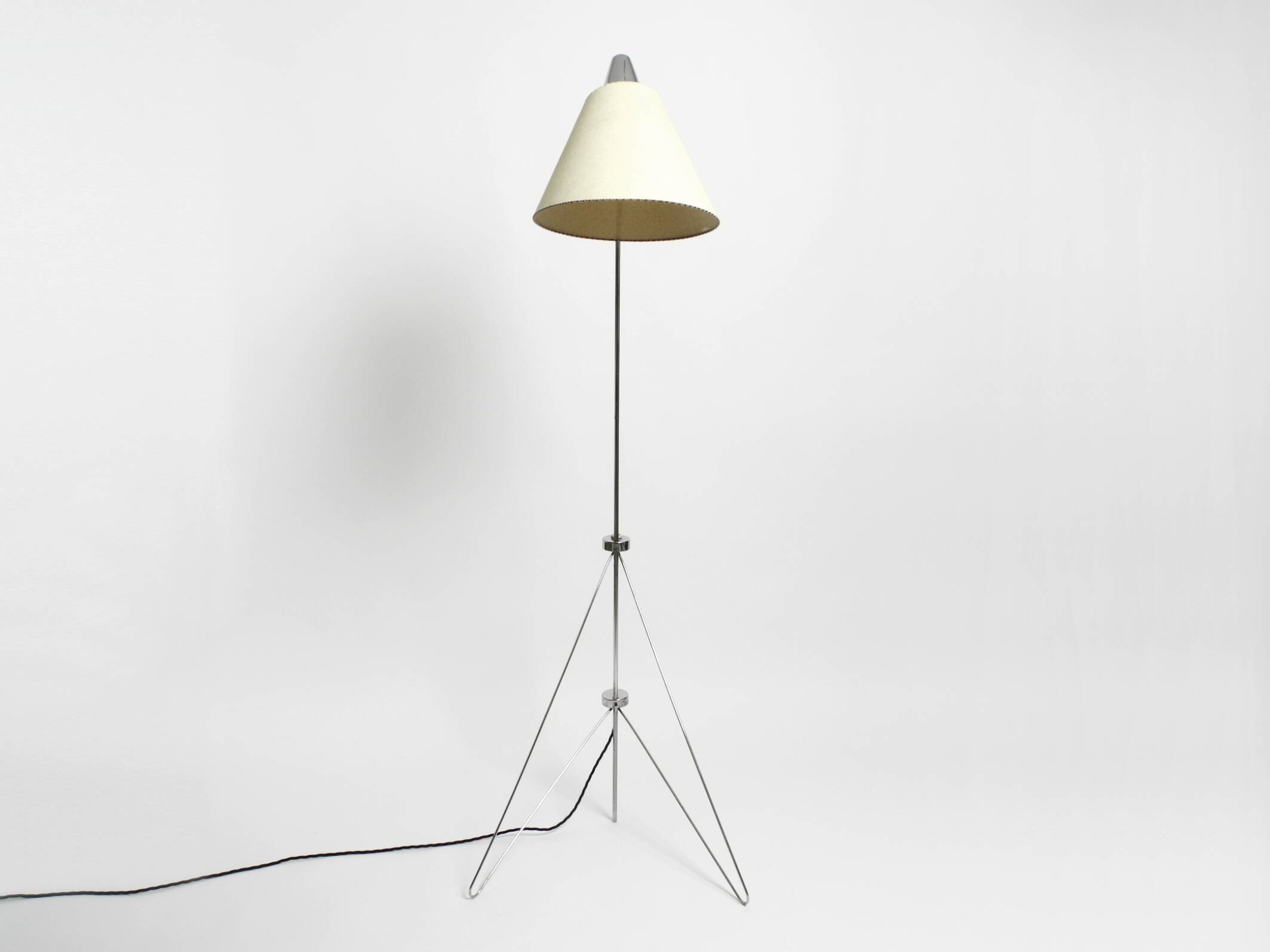 Original 1960s metal chrome floor lamp by Josef Hurka for Napako Czech