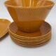 Service esterel 8 ceramic plates salins graphic honey color