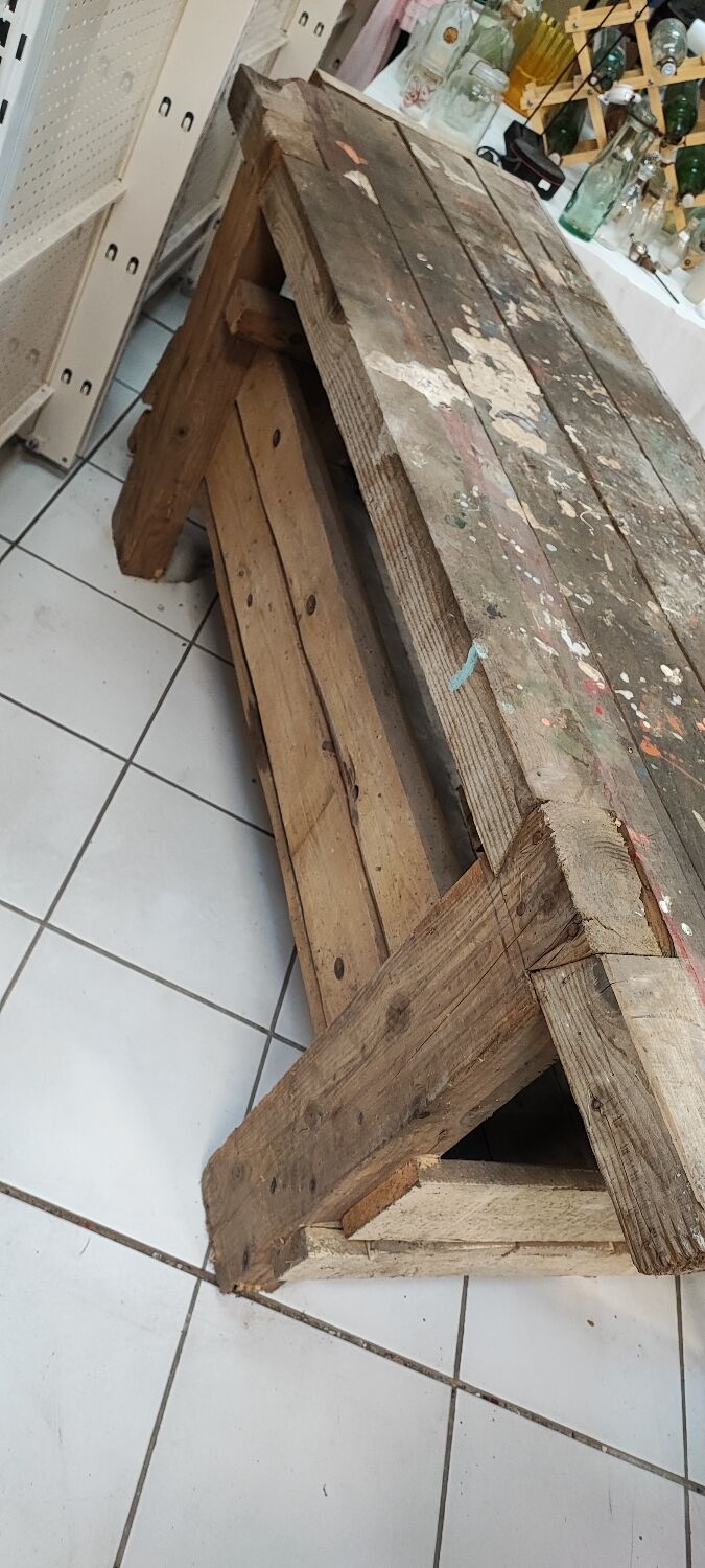Vintage wooden workbench