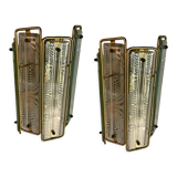 Italian brass glass sconces, 1970