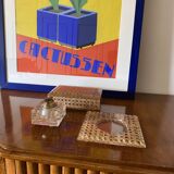 Hollywood regency smoking set, lucite and Vienna stray, Italy 1970
