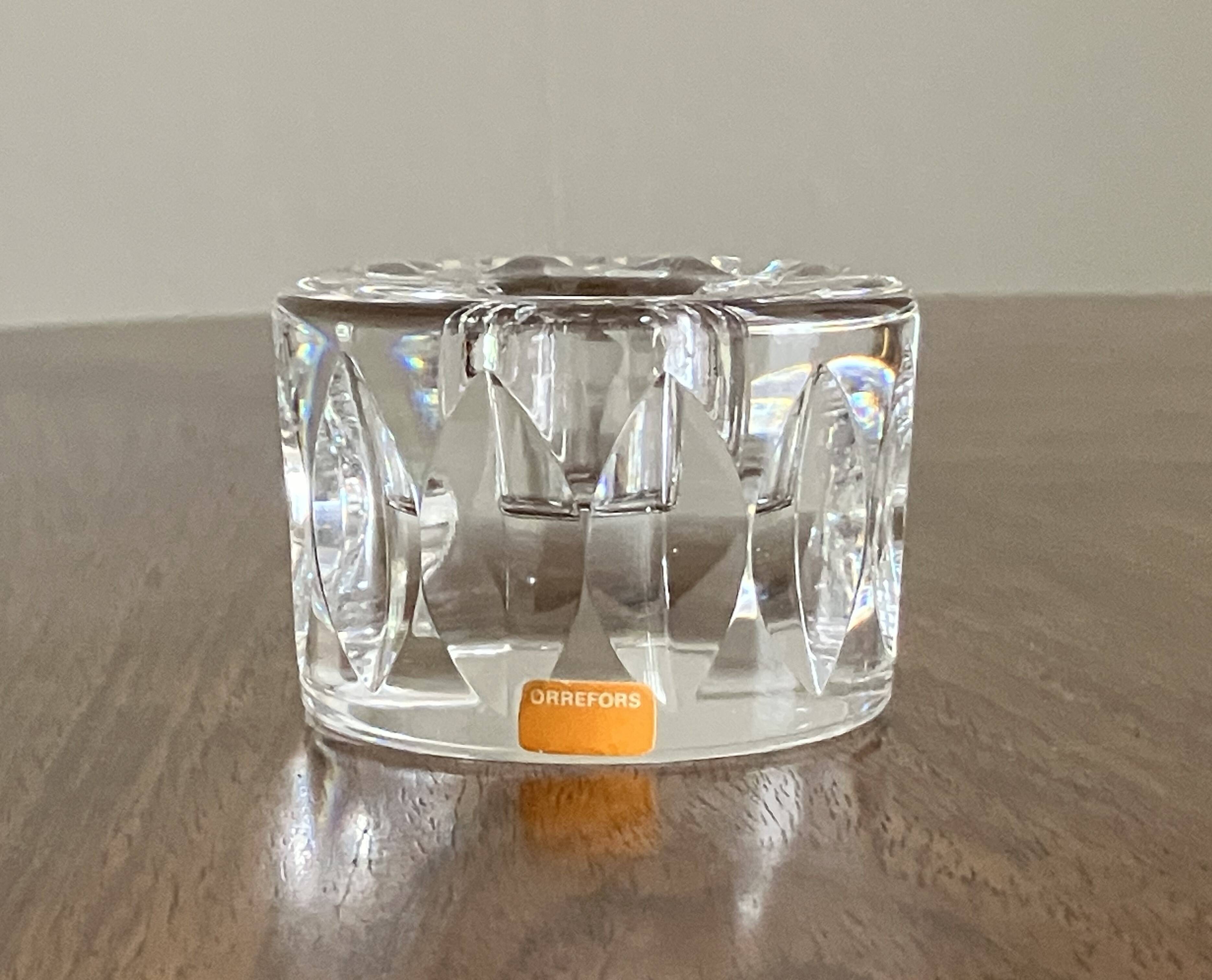 Orrefors crystal candlestick Sweden