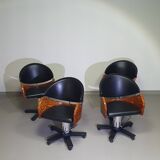 4 x '80s Italian barber chair, height adjustable