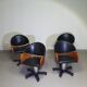 4 x '80s Italian barber chair, height adjustable
