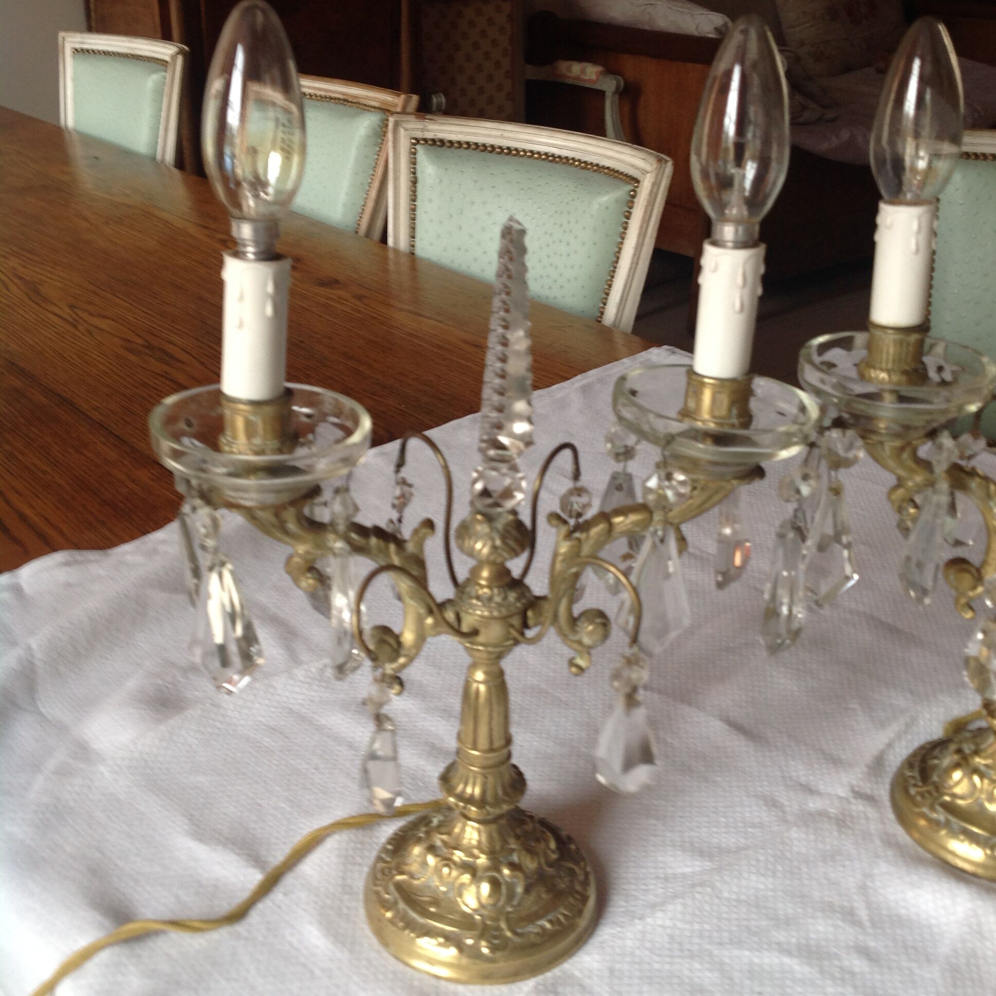 Pair of bronze girandoles circa 1940