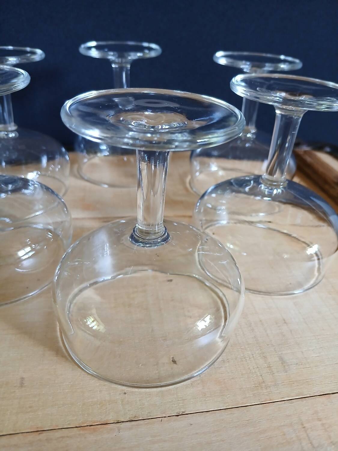 6 antique champagne glasses