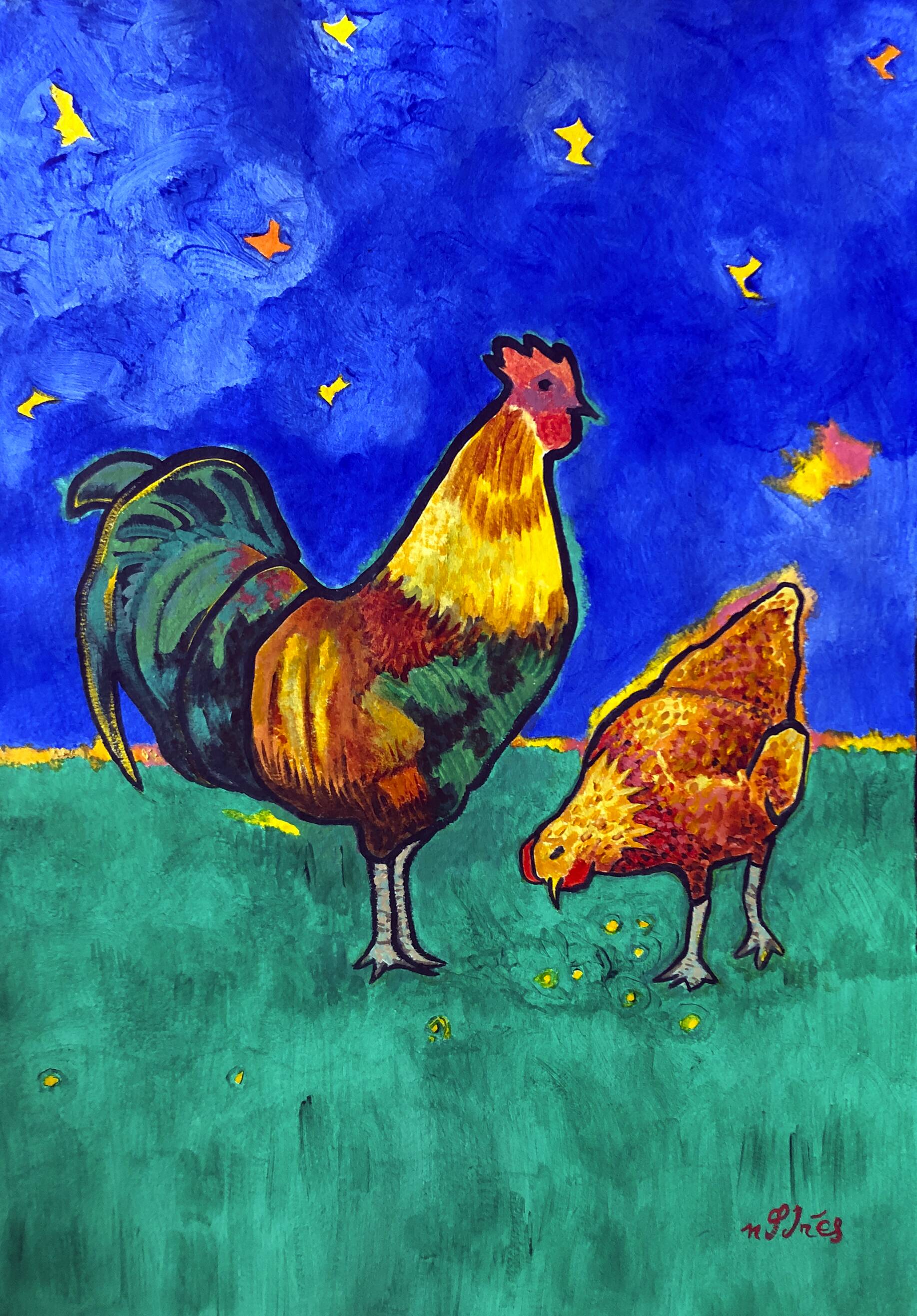 Rooster at dawn